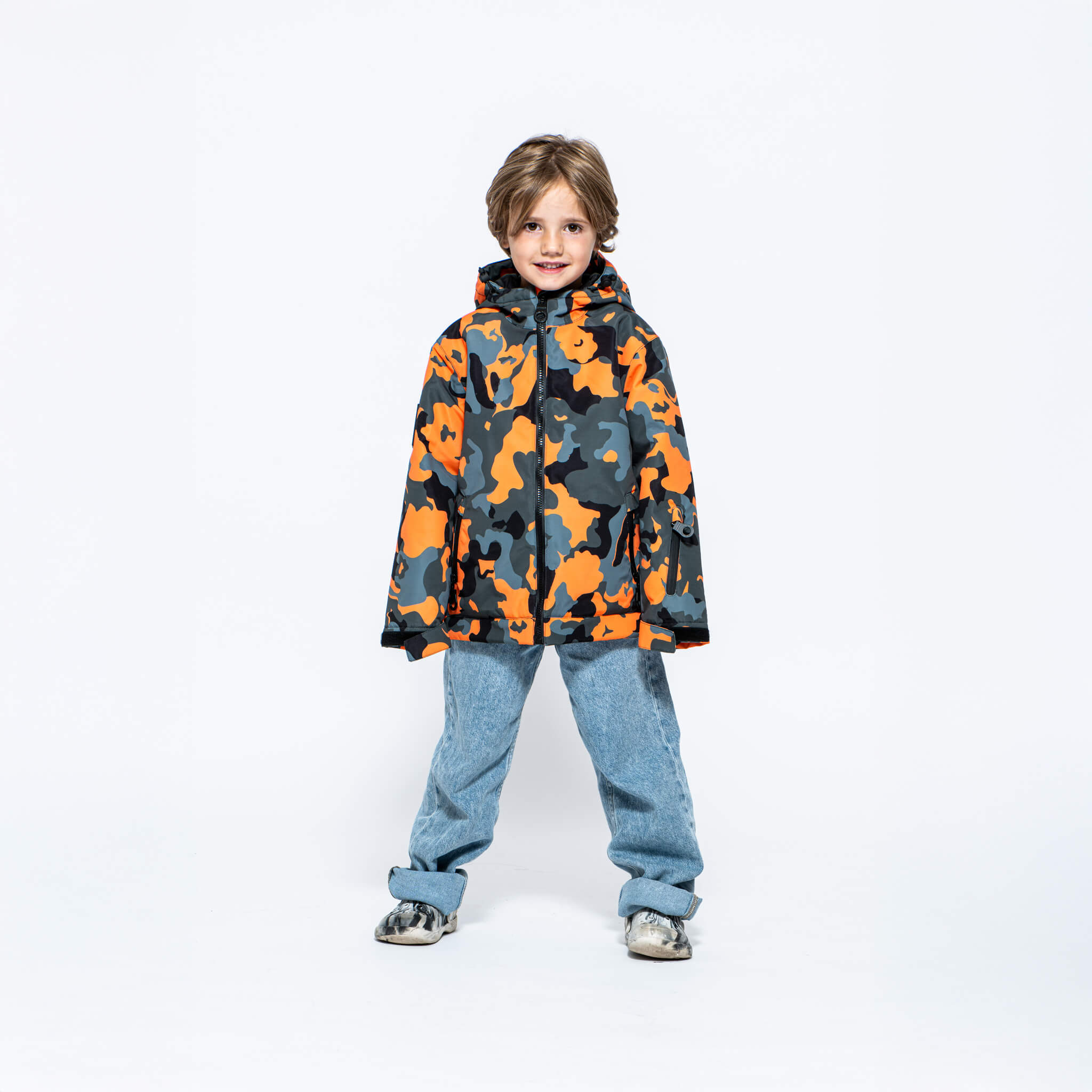 Kids 2-in-1 Snow Suit, Orange Camo