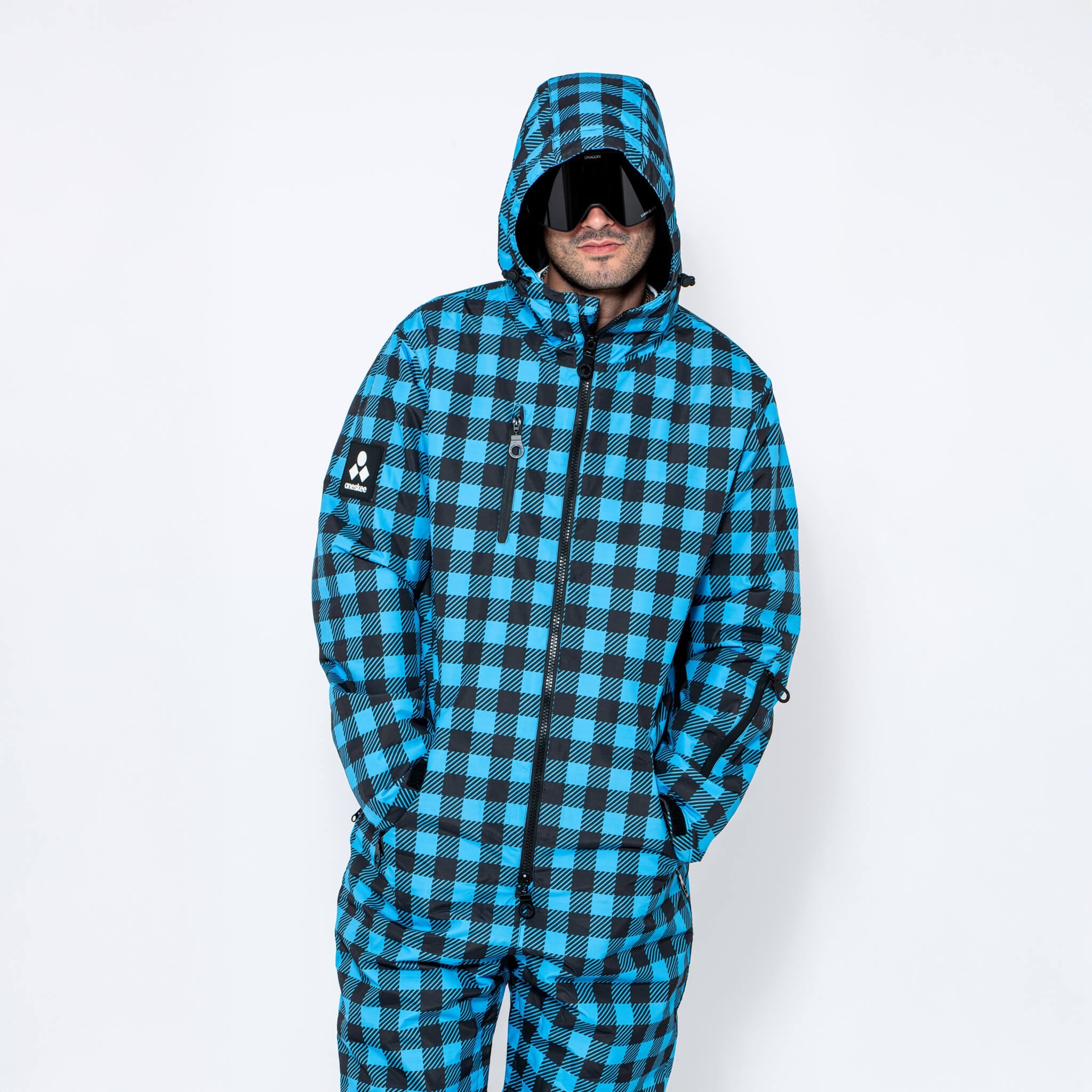 Men's Snow Suit, Blue Check
