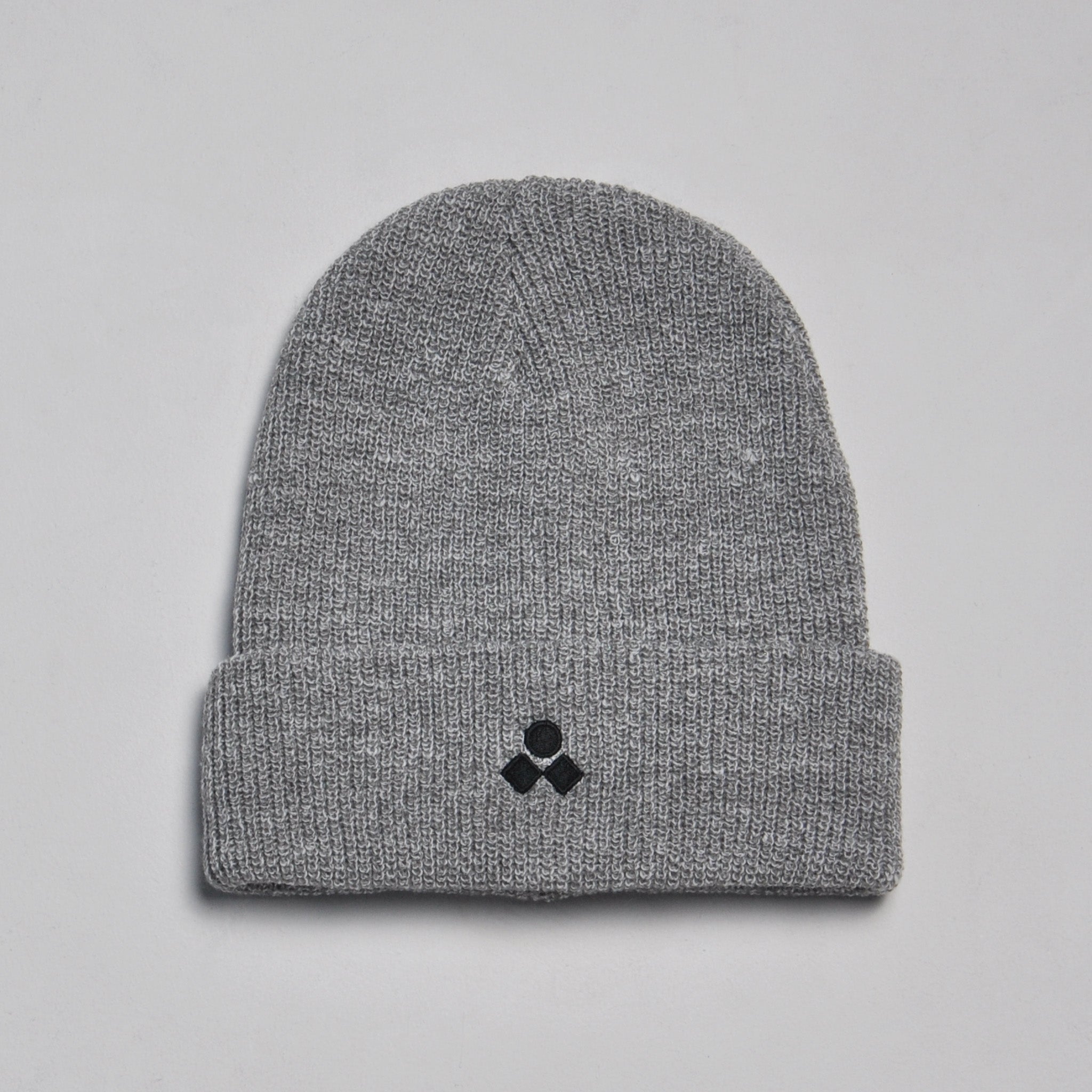 Ribbed Logo Beanie, Grey