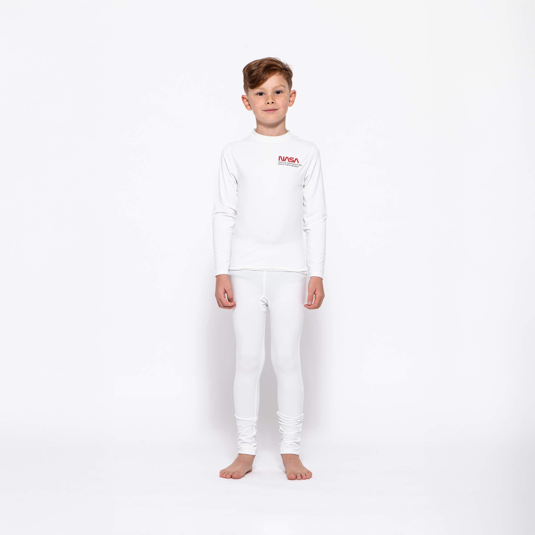 Kids Base Layer Set, White NASA