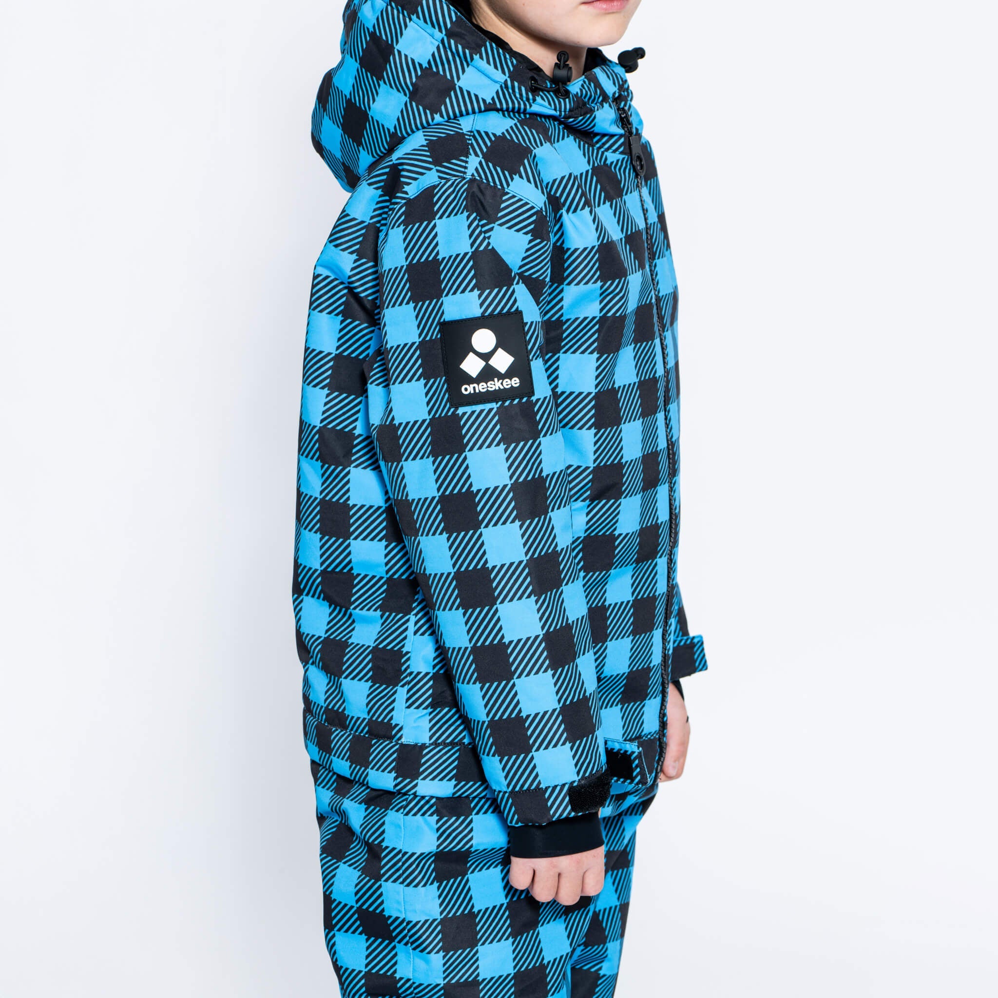 Kids 2-in-1 Snow Suit, Blue Check - Oneskee US