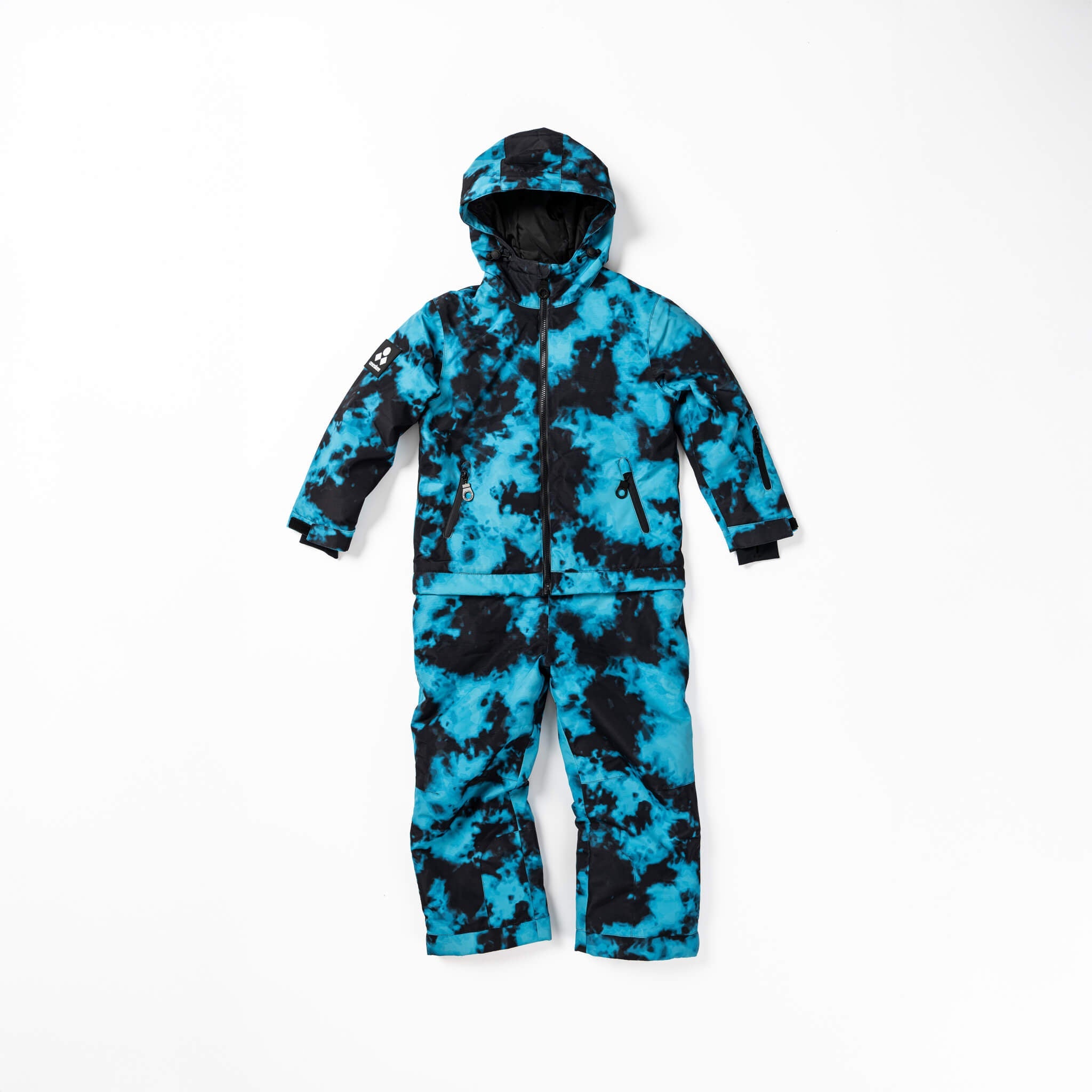 Kids 2-in-1 Snow Suit, Turquoise Tie Dye - Oneskee US