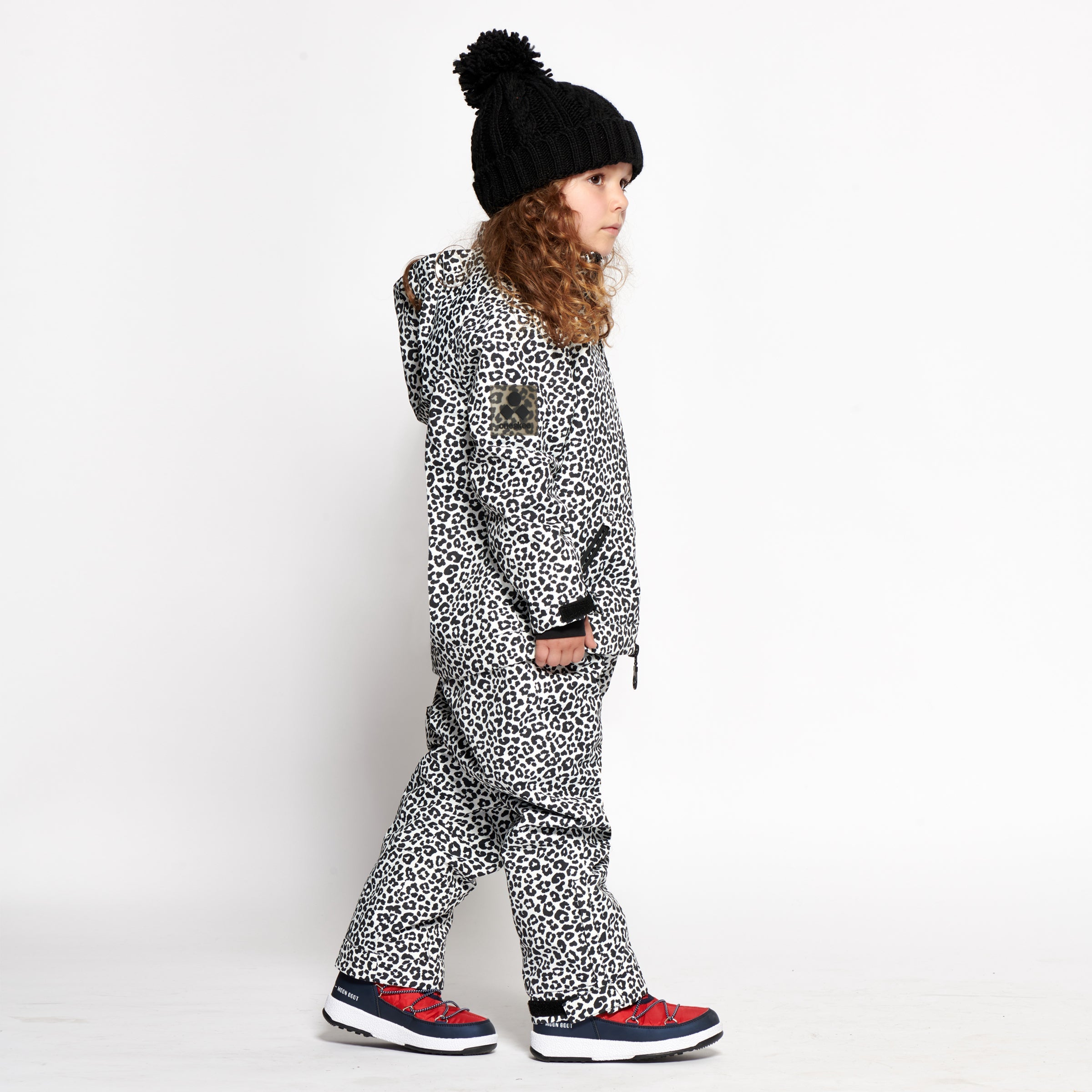Kids 2-in-1 Snow Suit, Black Leopard