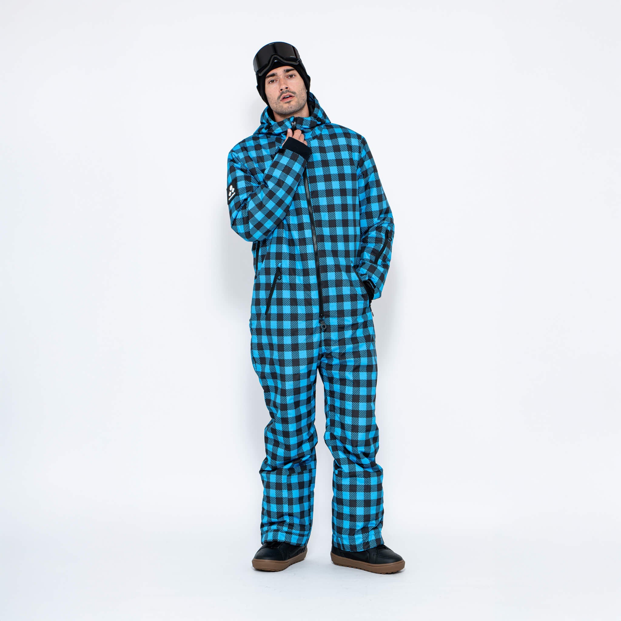 Men's Snow Suit, Blue Check