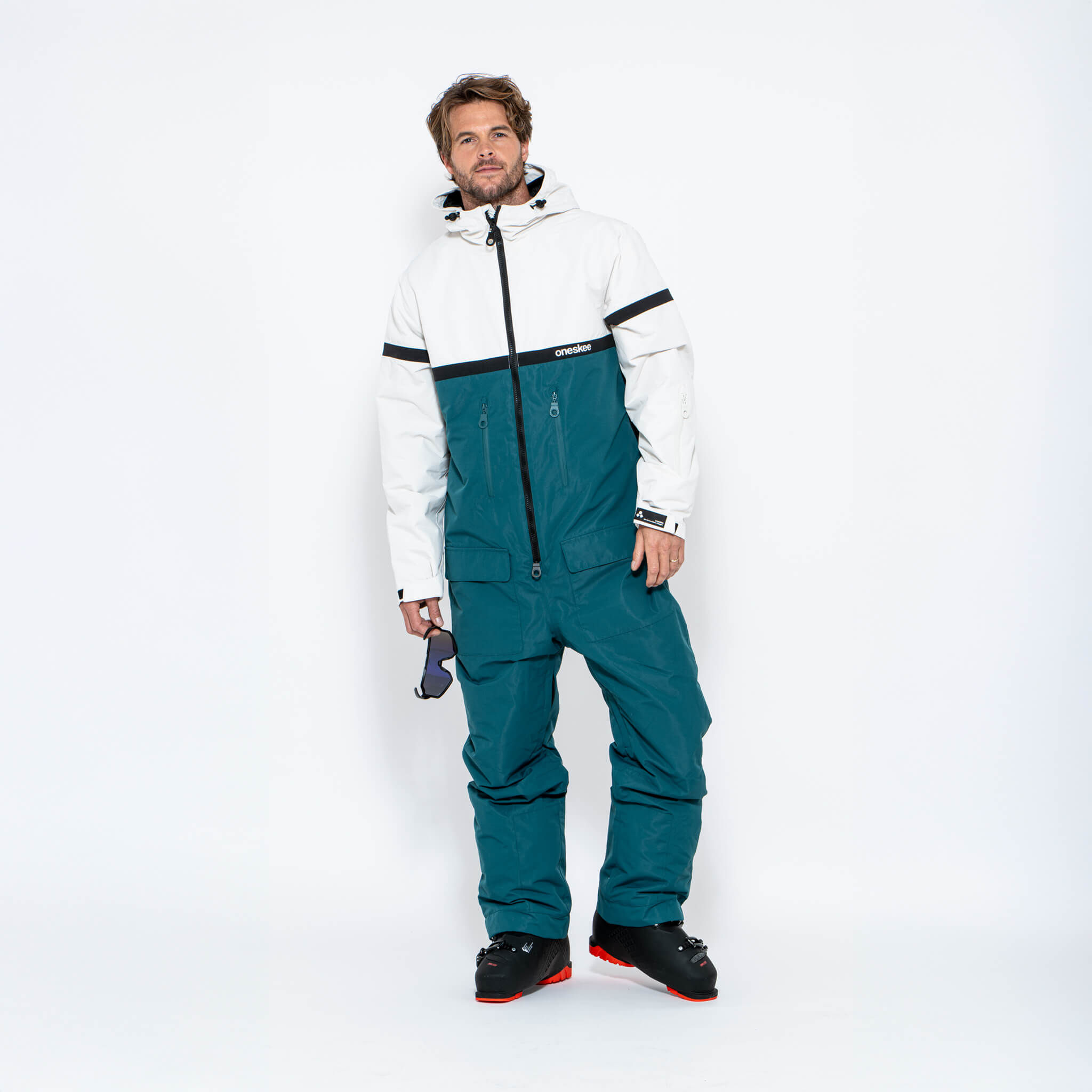 Men's Snow Suit, Green & White - Oneskee US