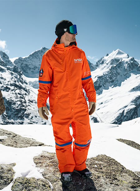 Men's Snow Suit, Orange NASA - Oneskee US