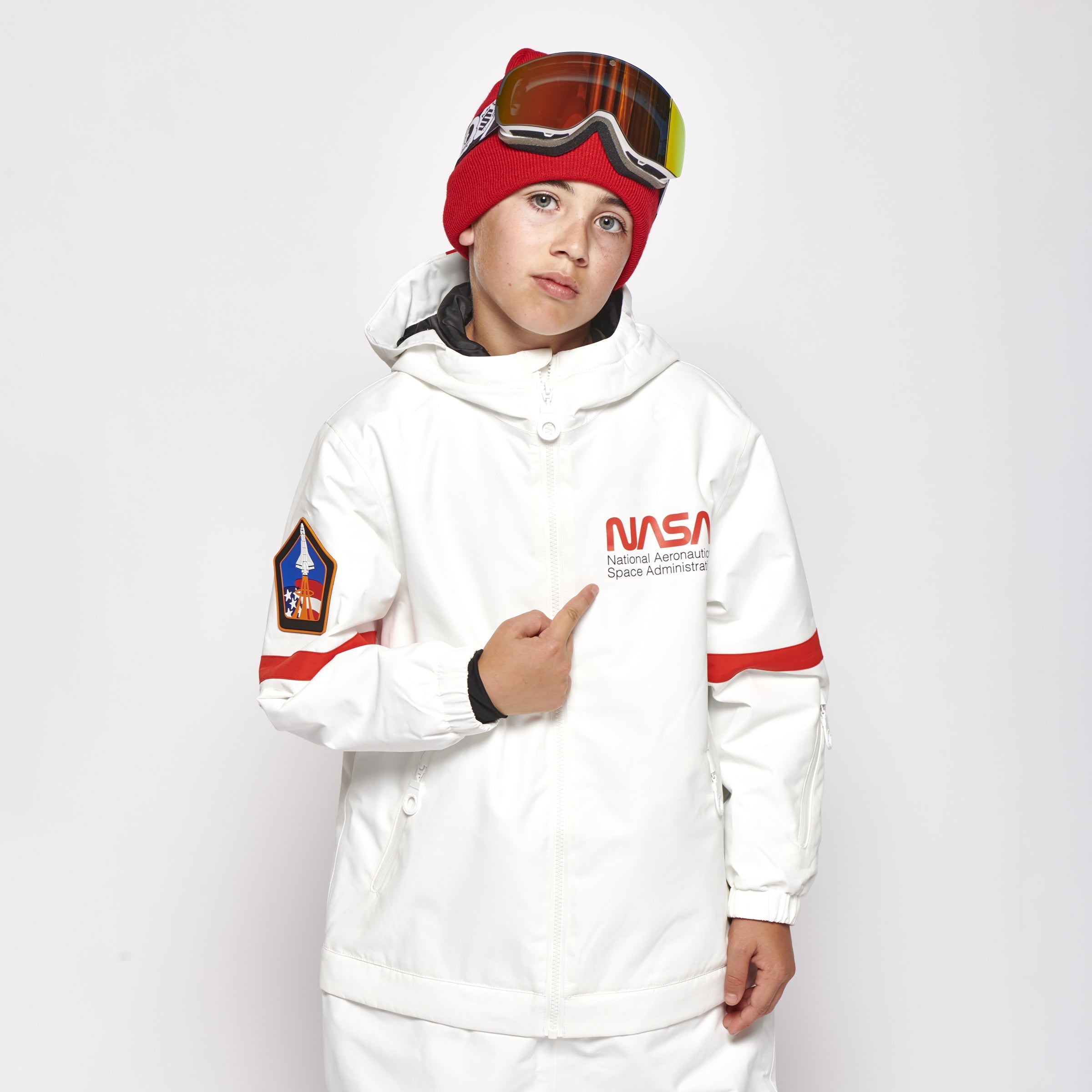 Kids 2-in-1 Snow Suit, White NASA