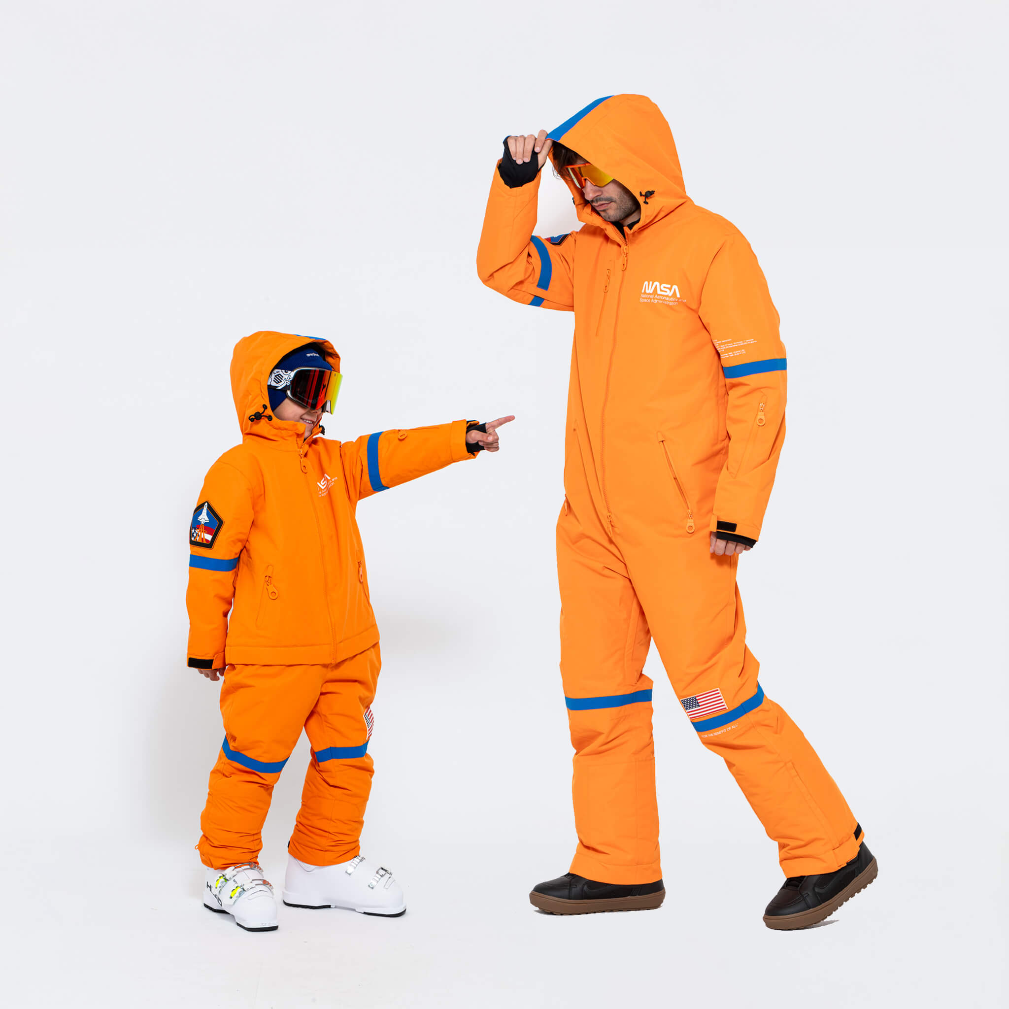 Kids 2-in-1 Snow Suit, Orange NASA - Oneskee US