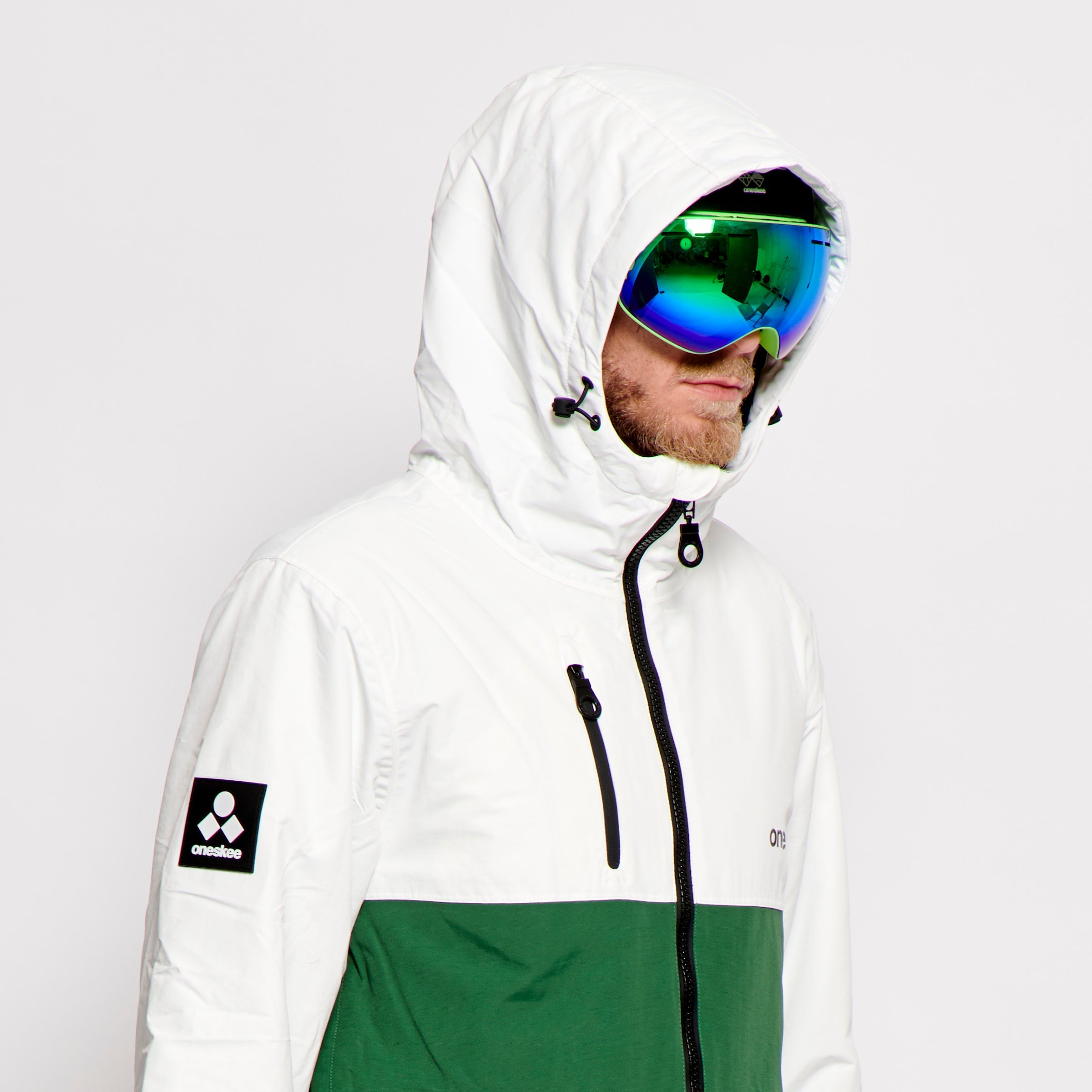 Men's Snow Suit, Green & White