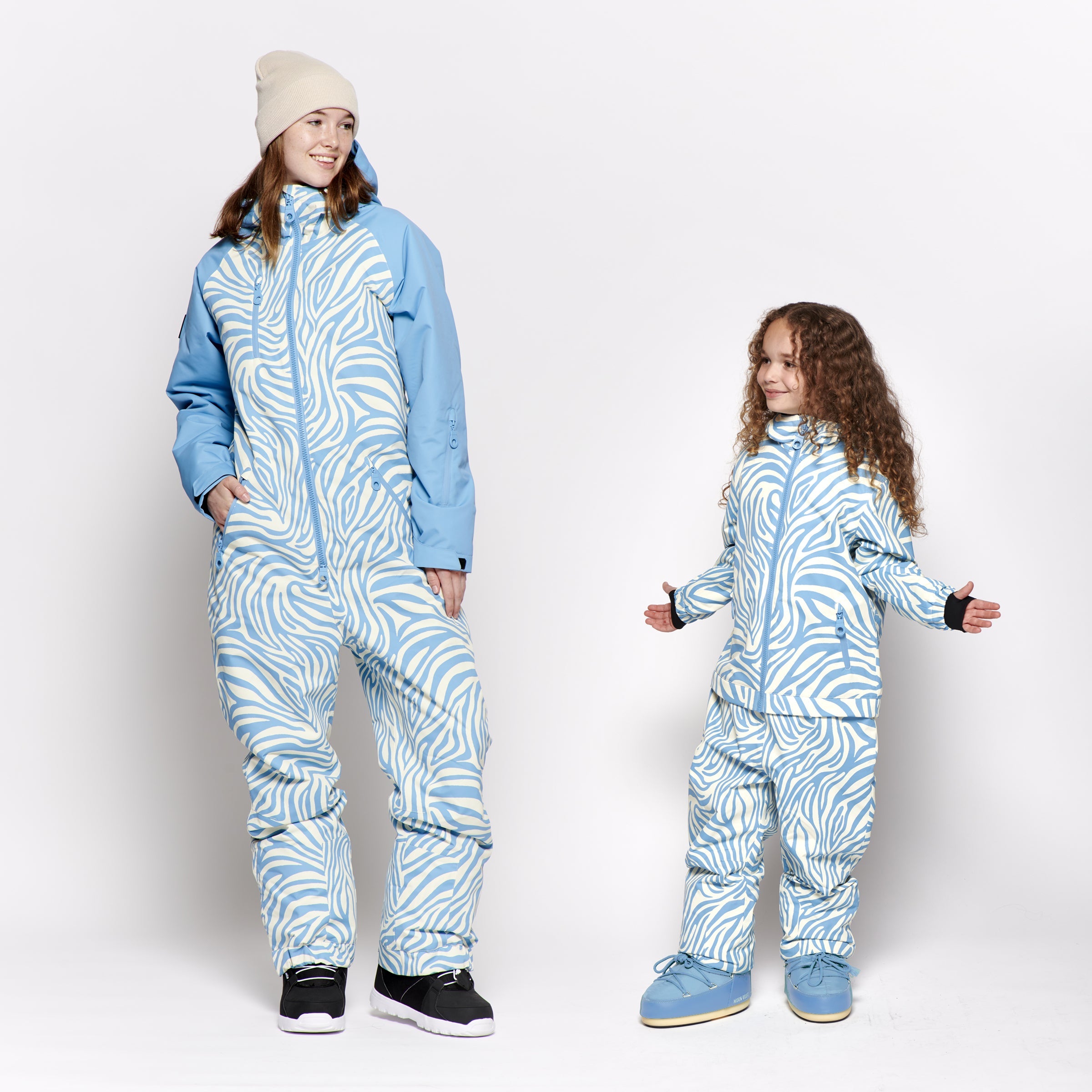 Kids 2-in-1 Snow Suit, Blue Zebra