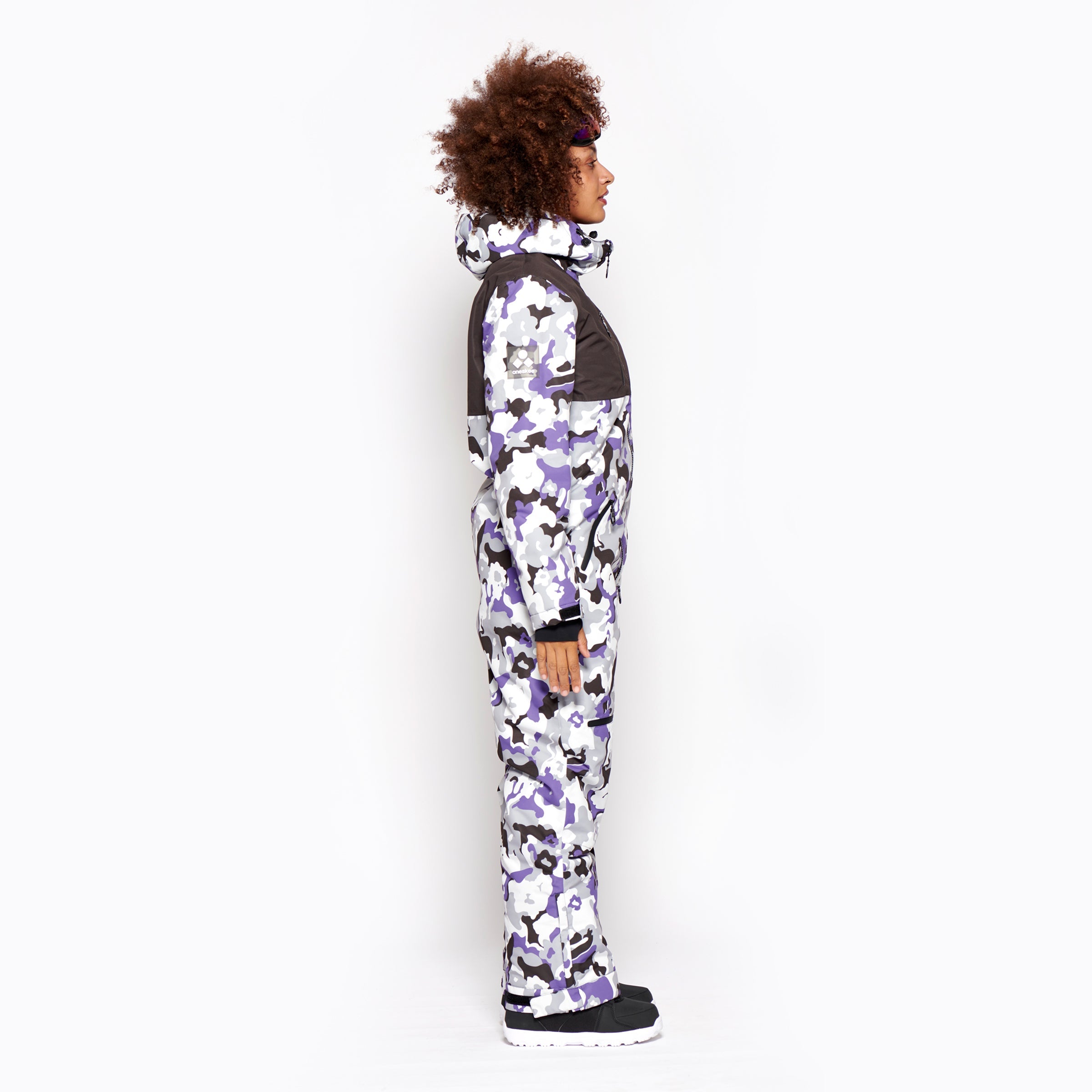 Women's Snow Suit, Purple Camo - oneskee-ltd-us