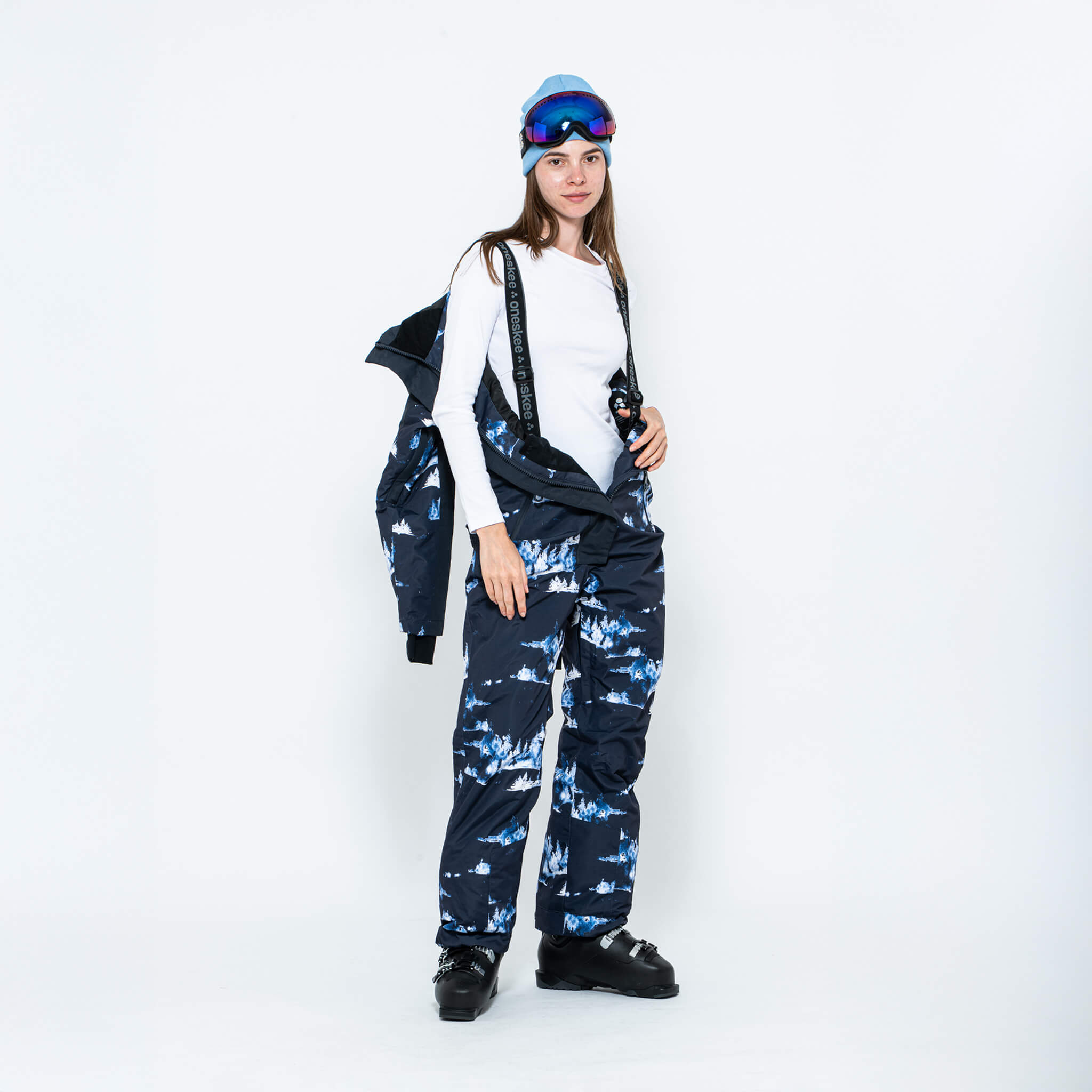 1★高機能★スノボウエア★スキーウエア★レディース★インクブルー★ダークネイビー Women's Snow Suit, Blue Forest - Oneskee US