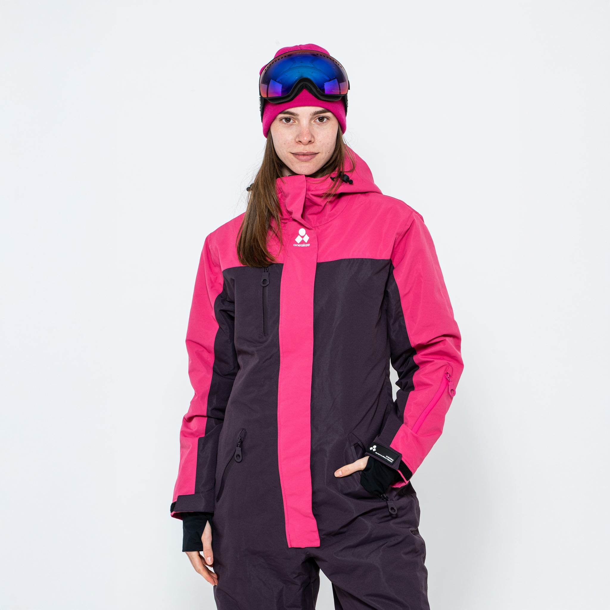 Women's Snow Suit, Cherry & Raspberry - Oneskee US