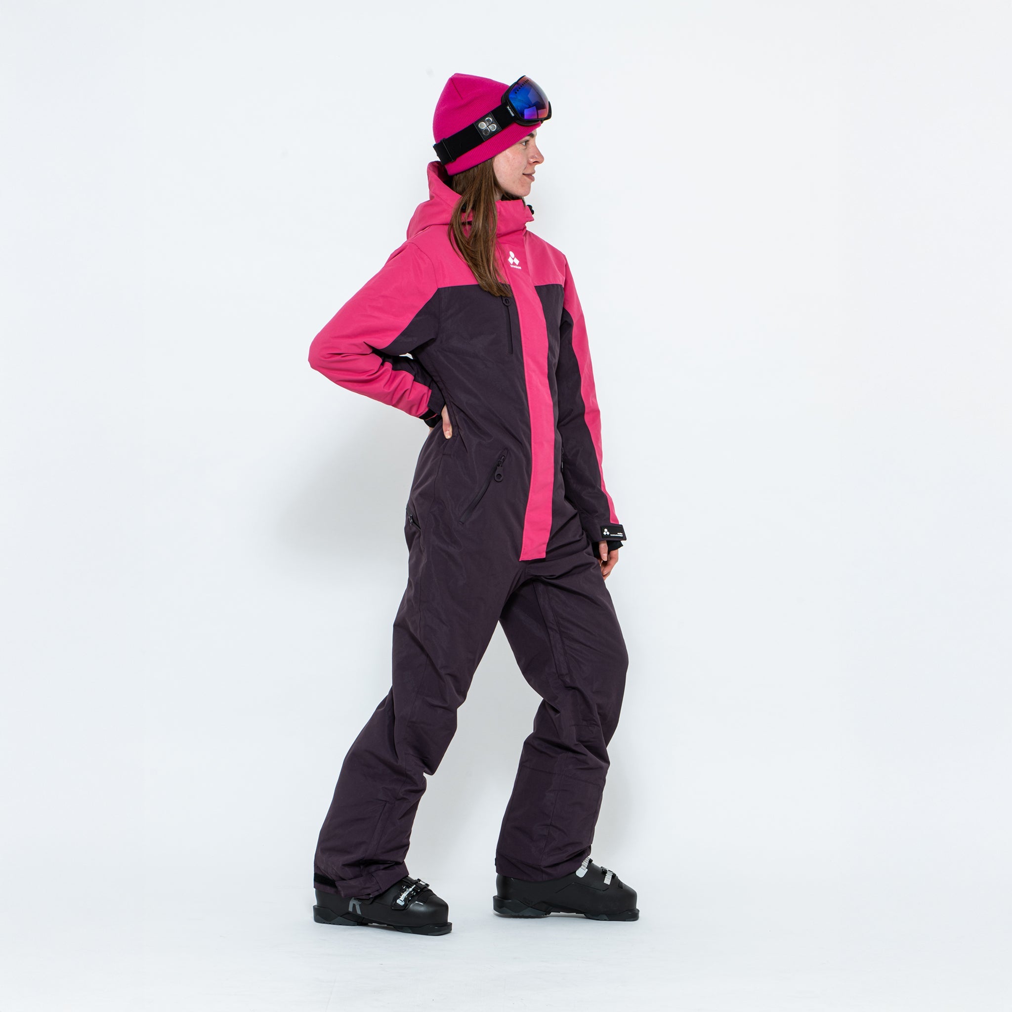 Women's Snow Suit, Cherry & Raspberry - Oneskee US