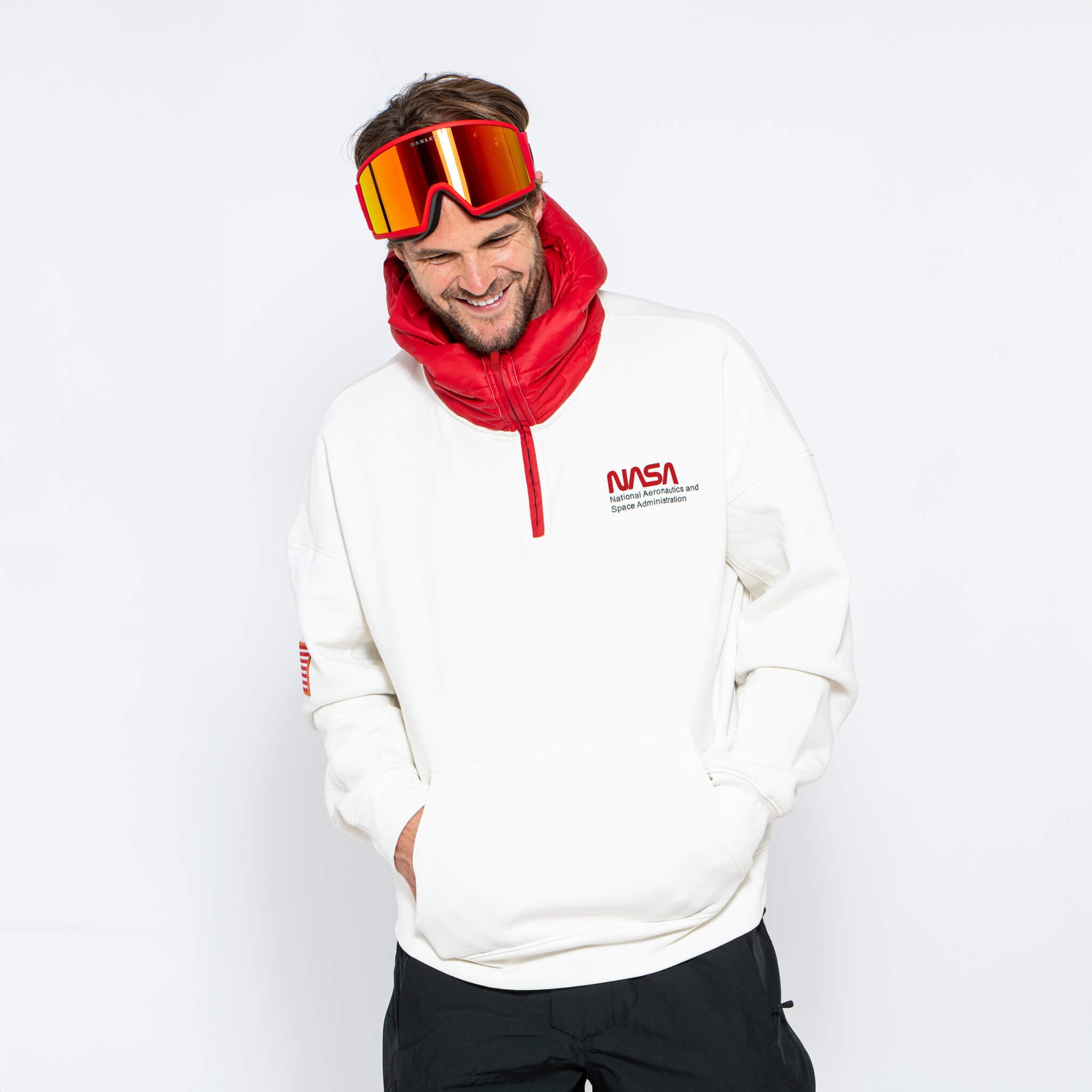 WR Puffer Hoodie, White NASA - Oneskee US