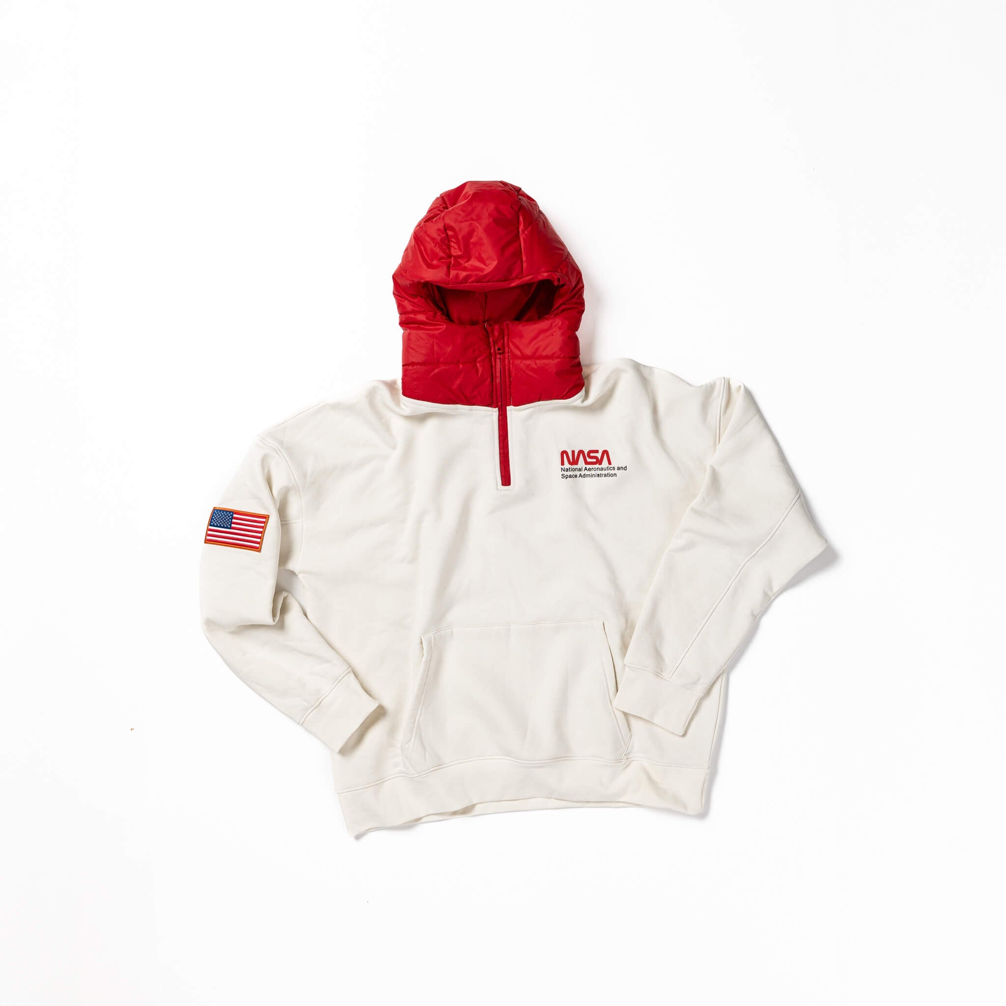 WR Puffer Hoodie, White NASA - Oneskee US