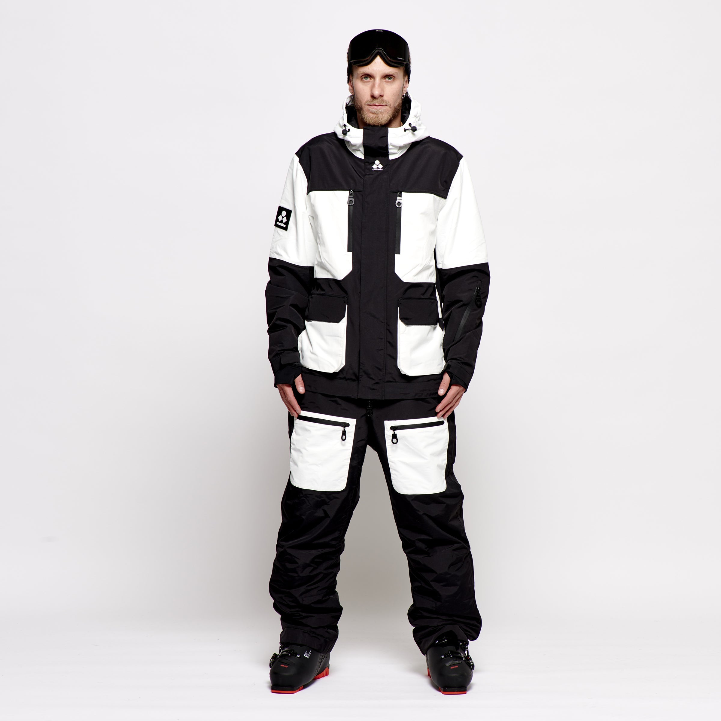 Men's 2-in-1 Snow Suit, Black White Oneskee US