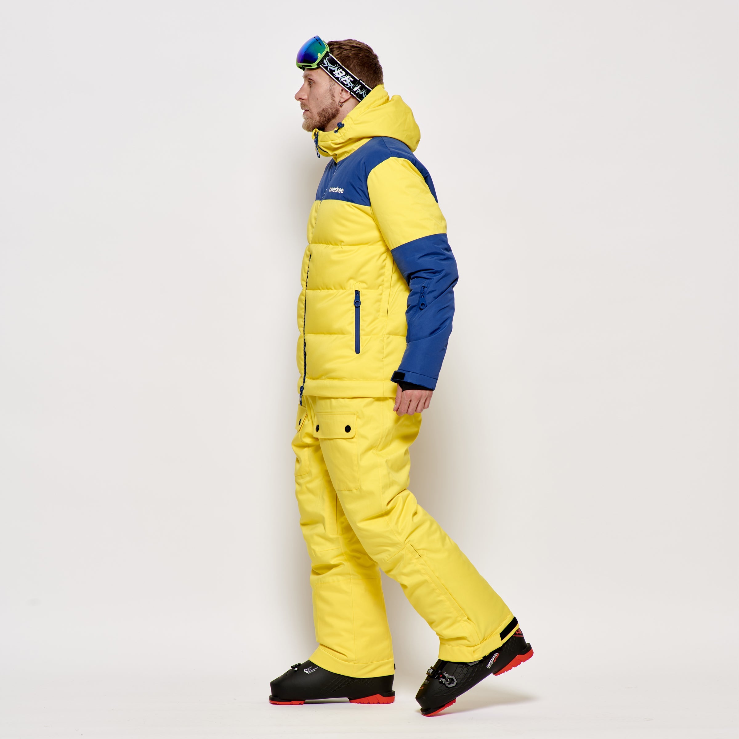 Snow Man - あずき Men's 2-in-1 Snow Suit, Yellow - Oneskee US