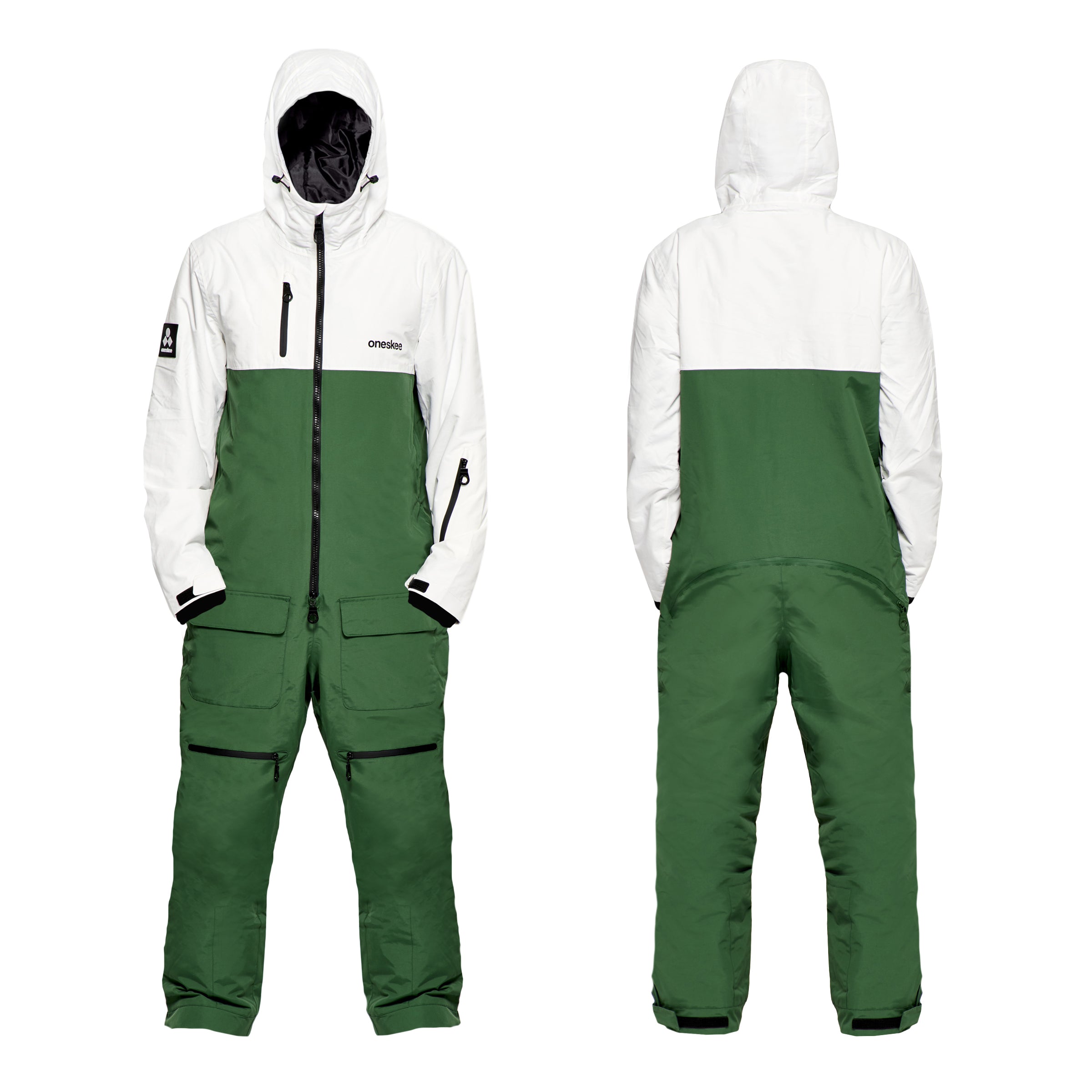 Men's Snow Suit, Green & White