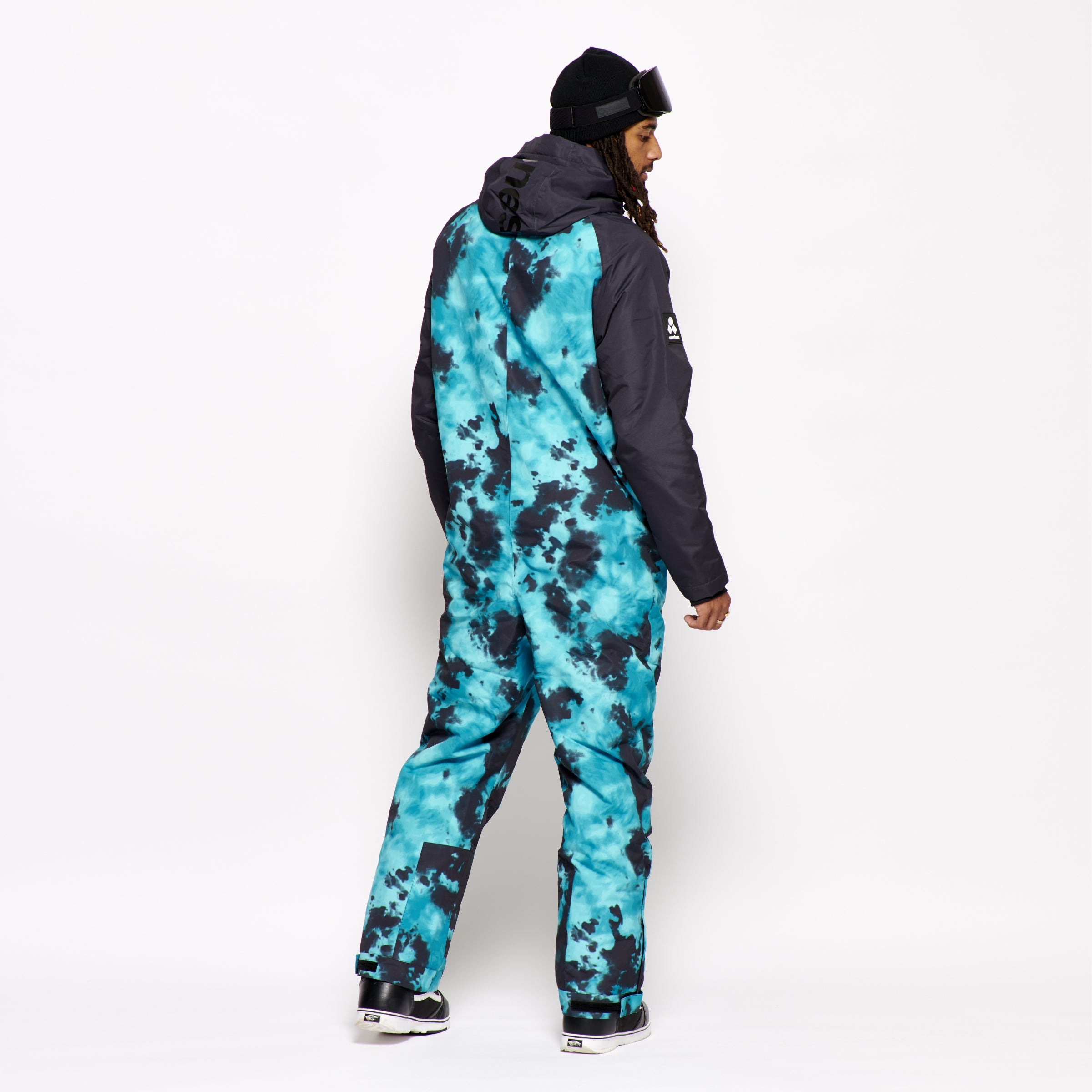 Men's Snow Suit, Turquoise Tie Dye