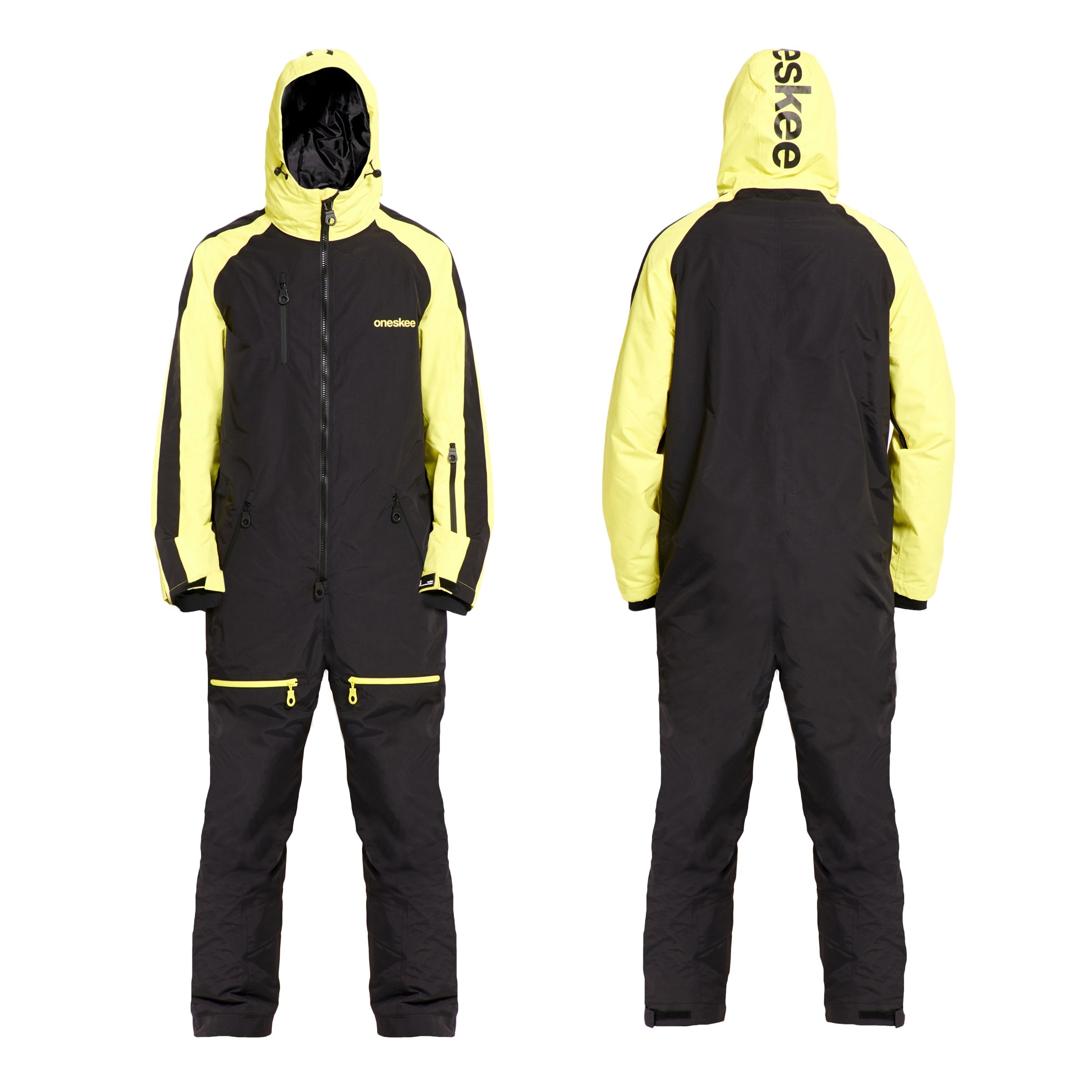Men's Snow Suit, Black & Yellow
