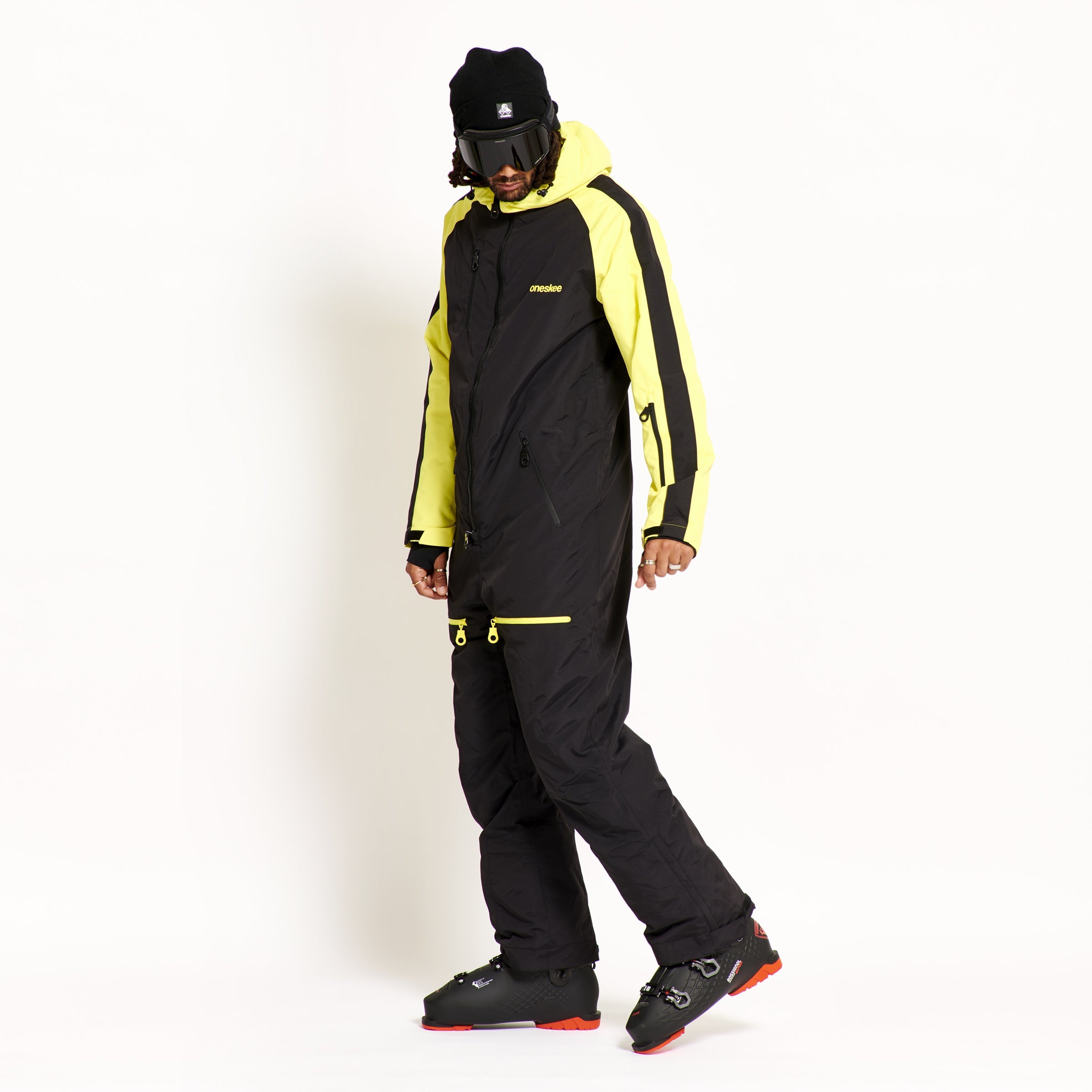 Men's Snow Suit, Black & Yellow - oneskee-ltd-us