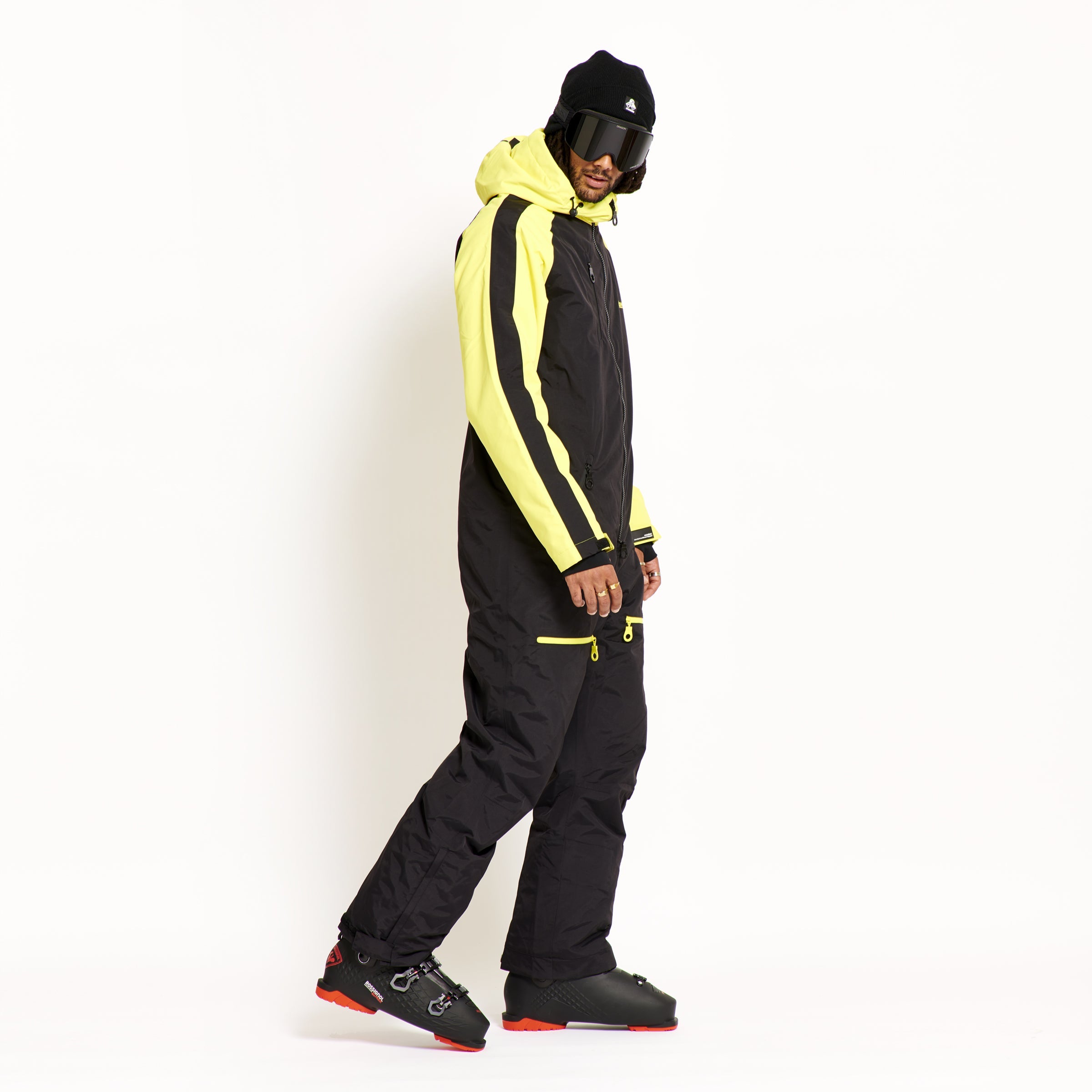 Men's Snow Suit, Black & Yellow - oneskee-ltd-us