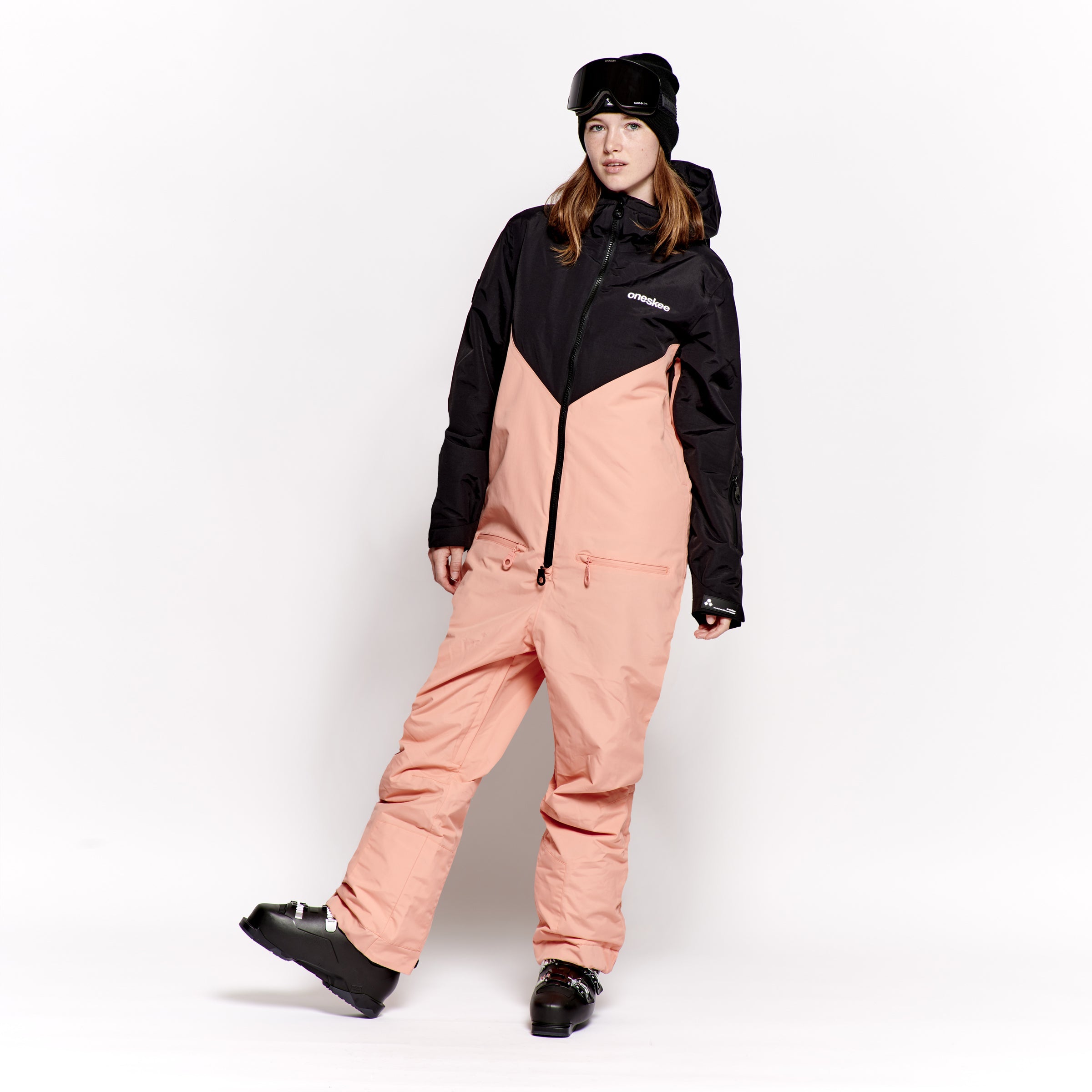 Women's Snow Suit, Coral & Black