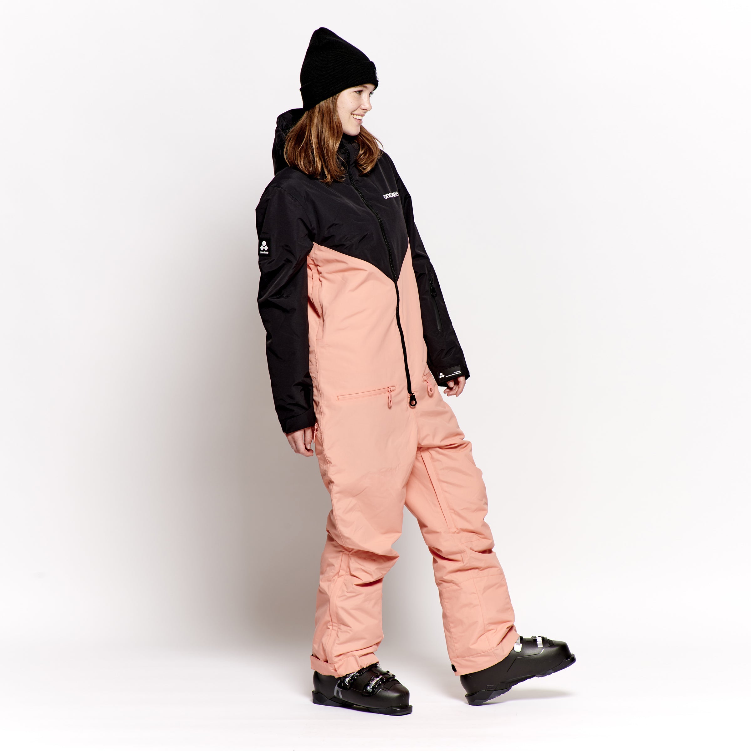 Women's Snow Suit, Coral & Black