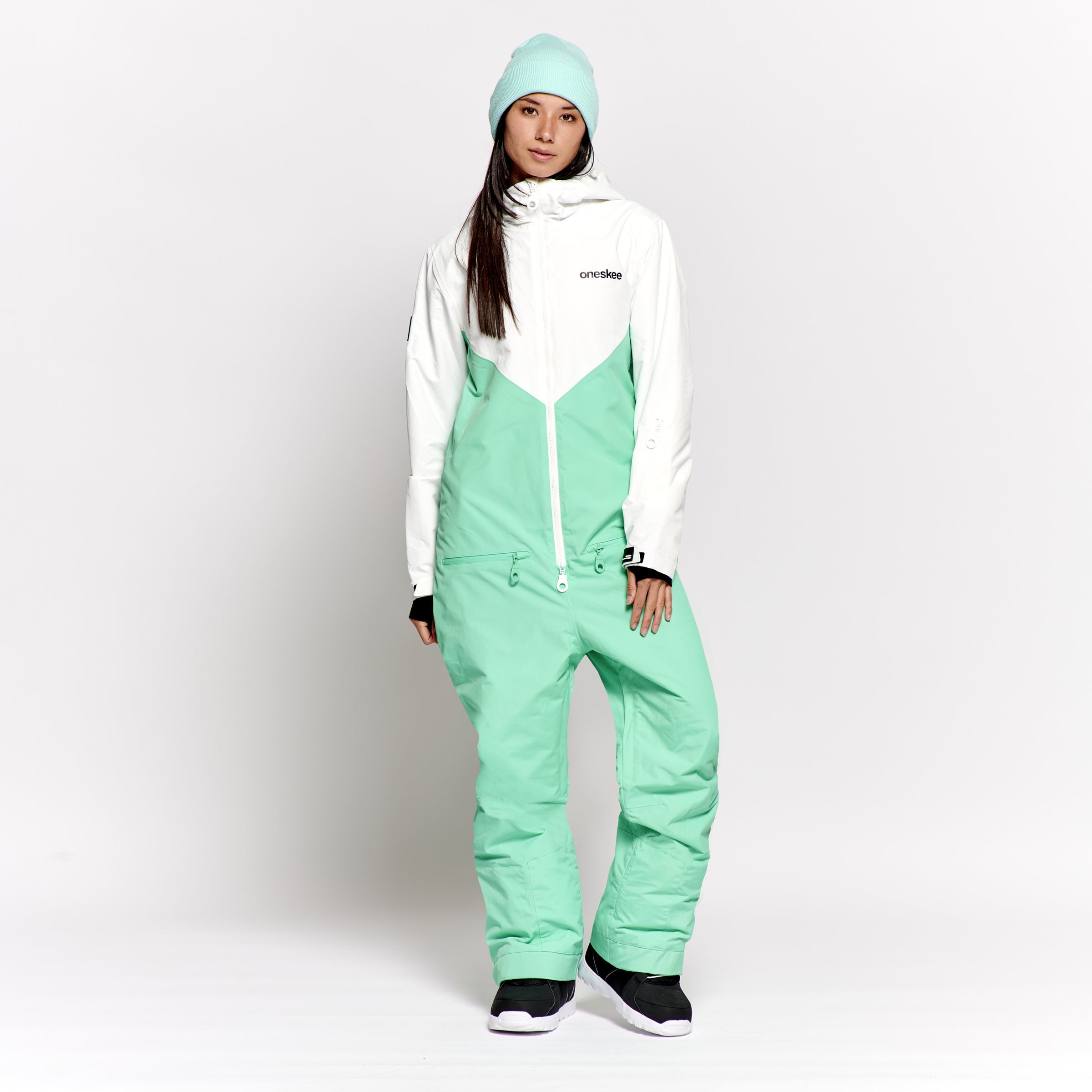 Women’s Snow Suit, Mint & White - oneskee-ltd-us