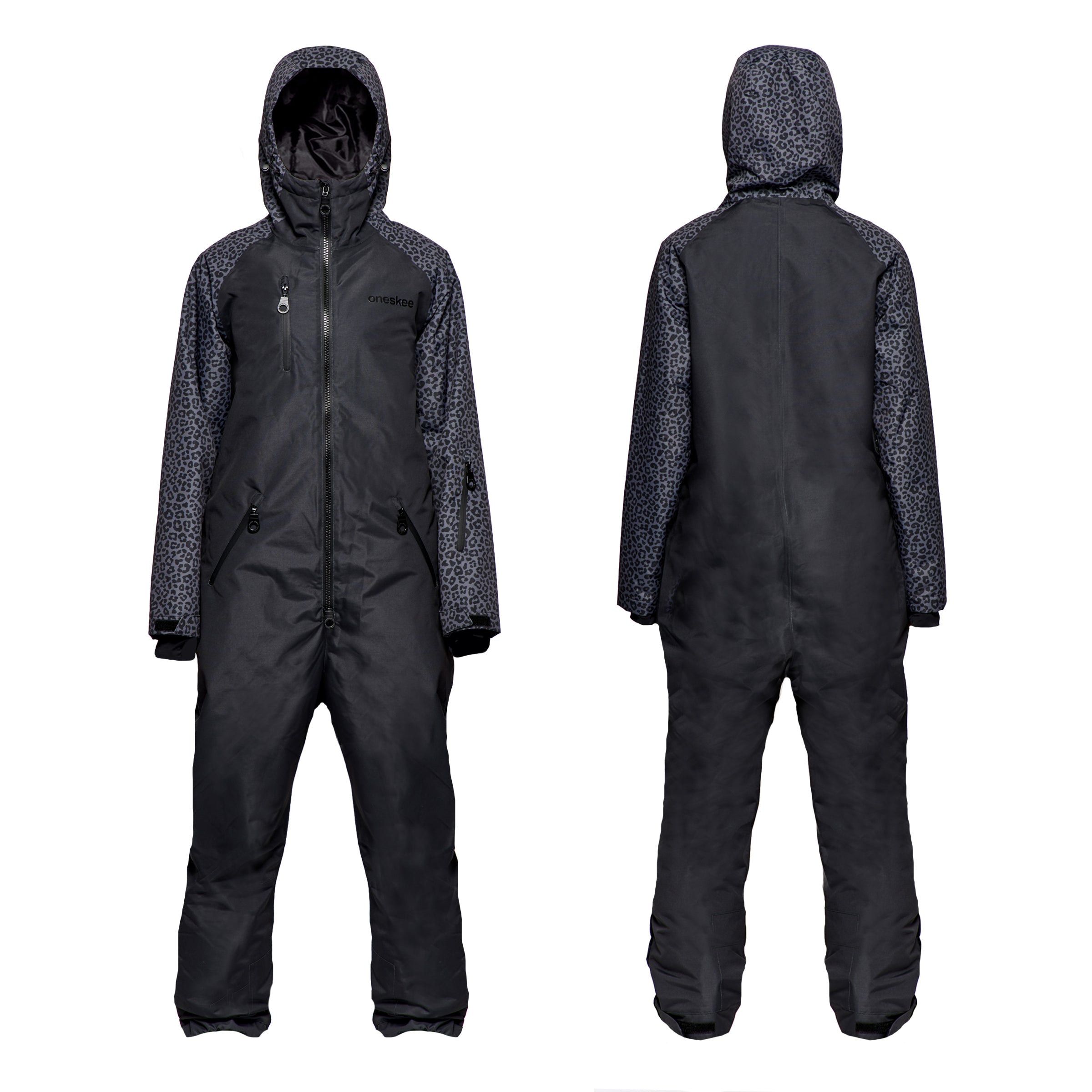 Women's Snow Suit, Black Leopard