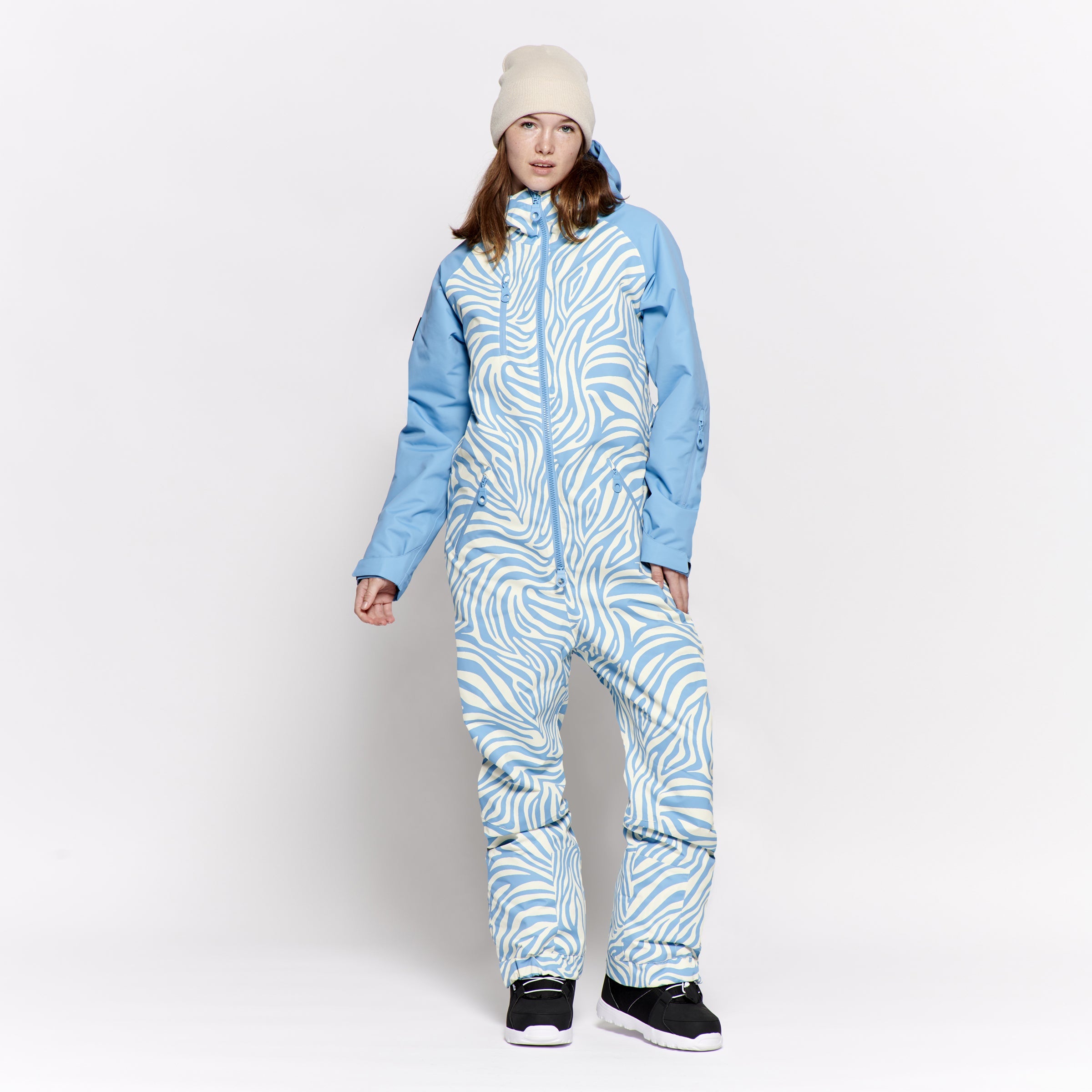 Women's Snow Suit, Blue Zebra