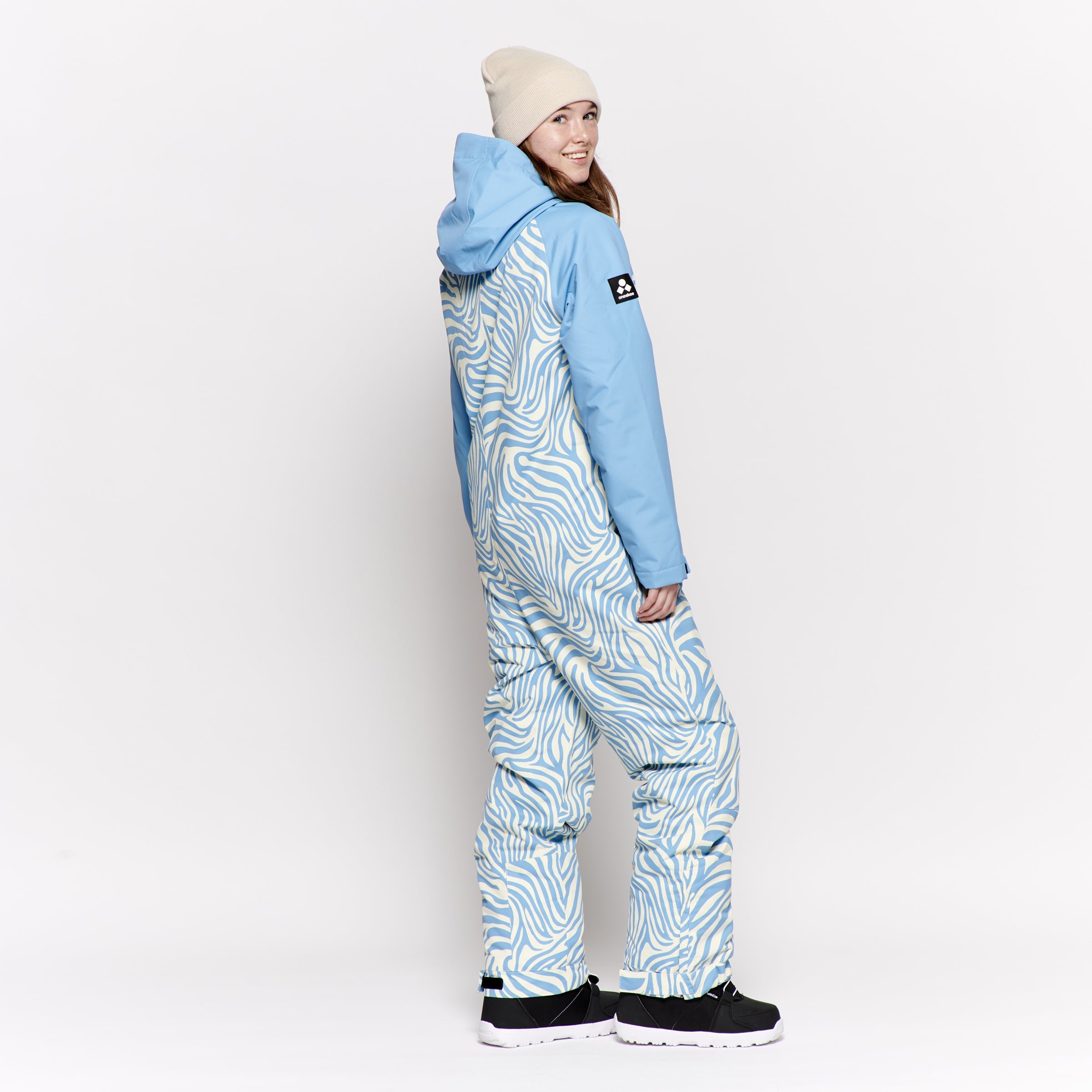 Women's Snow Suit, Blue Zebra