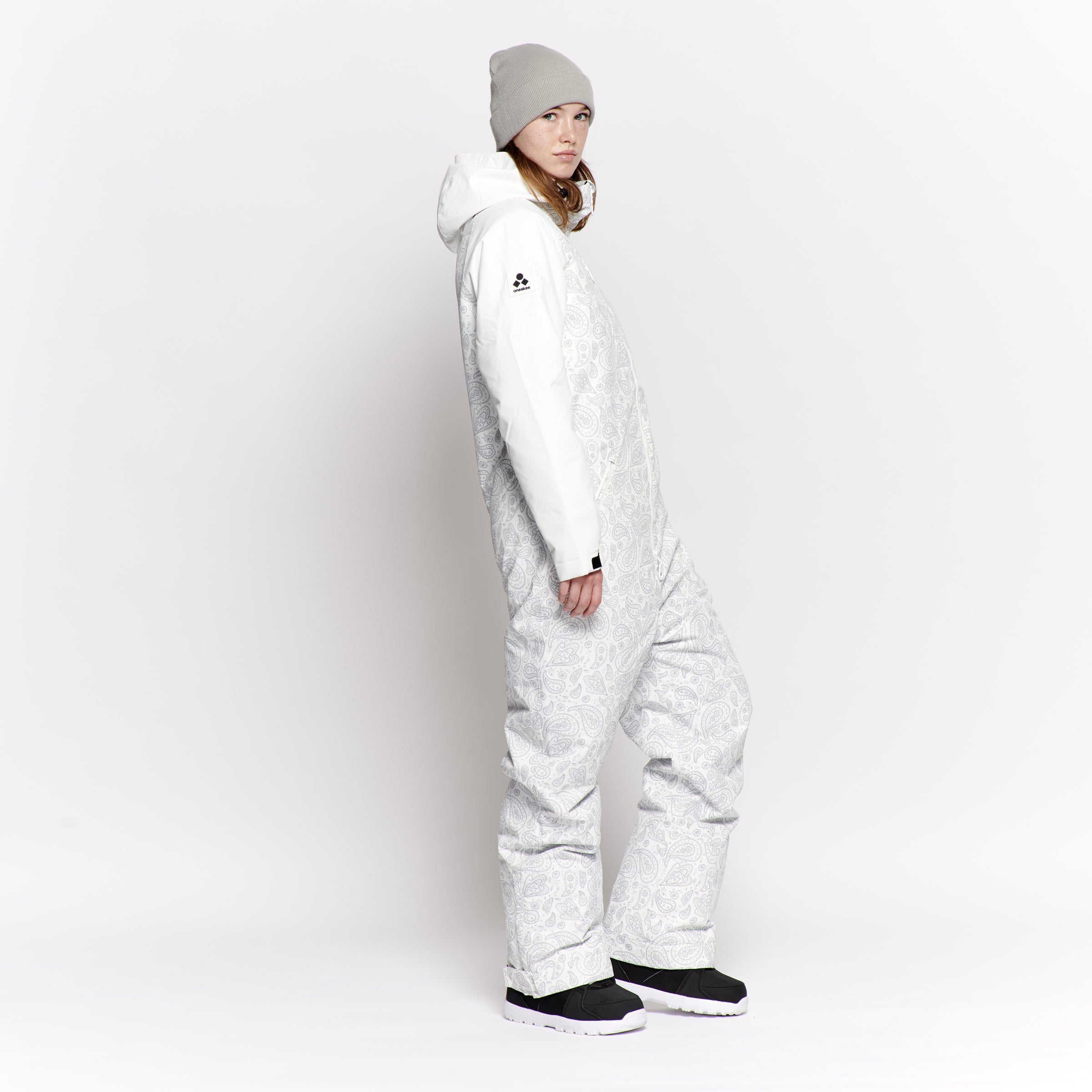 Women's Snow Suit, White Paisley