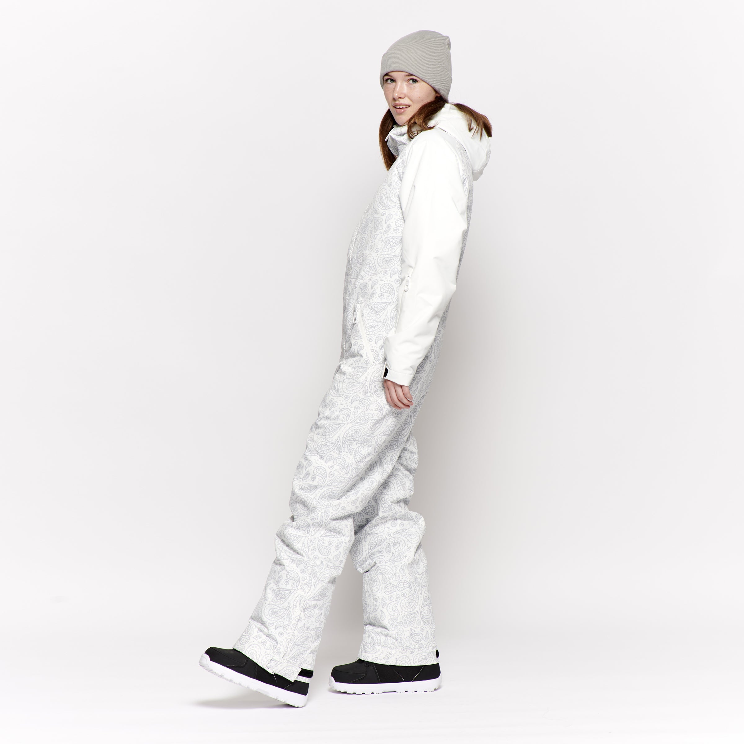 Women's Snow Suit, White Paisley